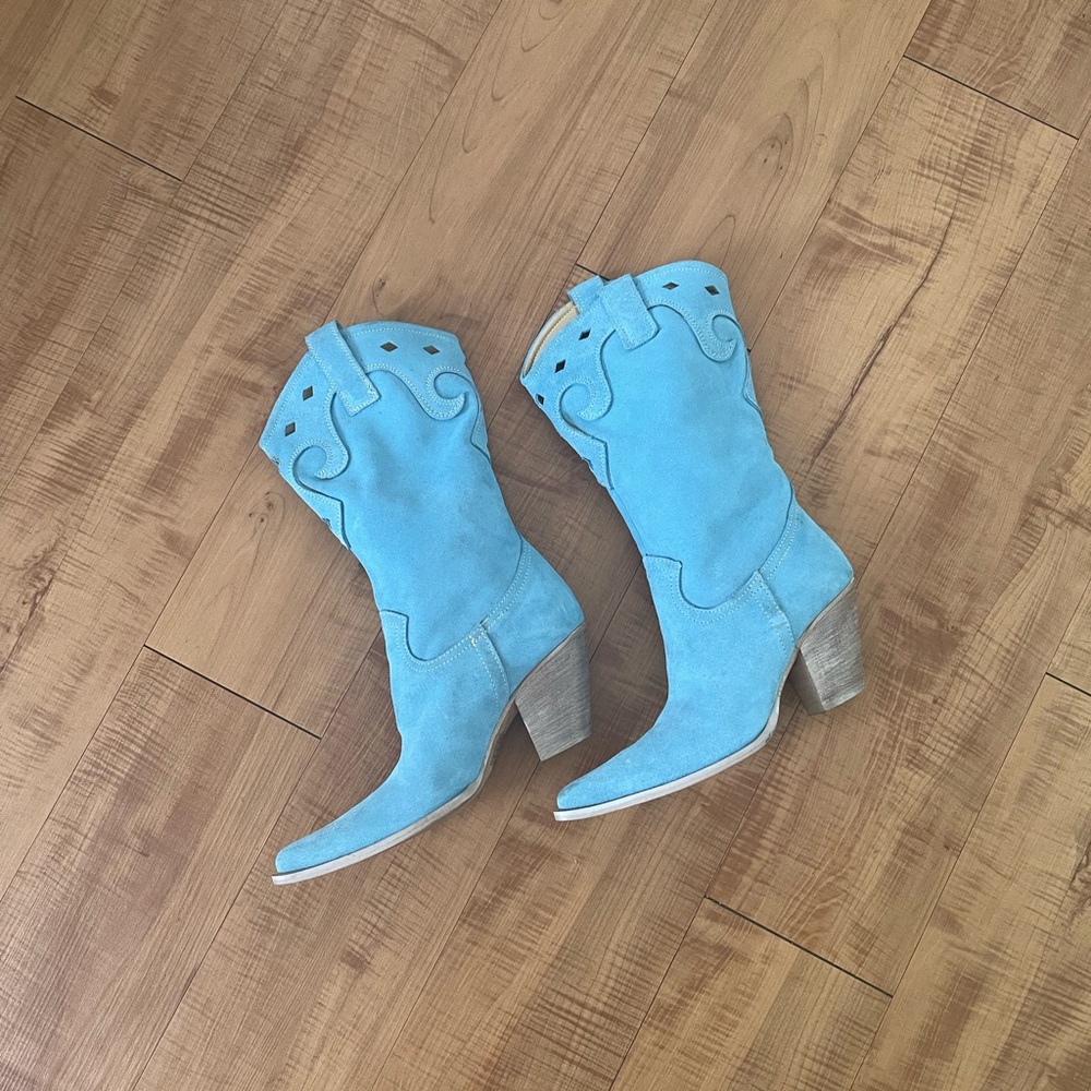 RARE Vintage Suede Western Cowboy Boots